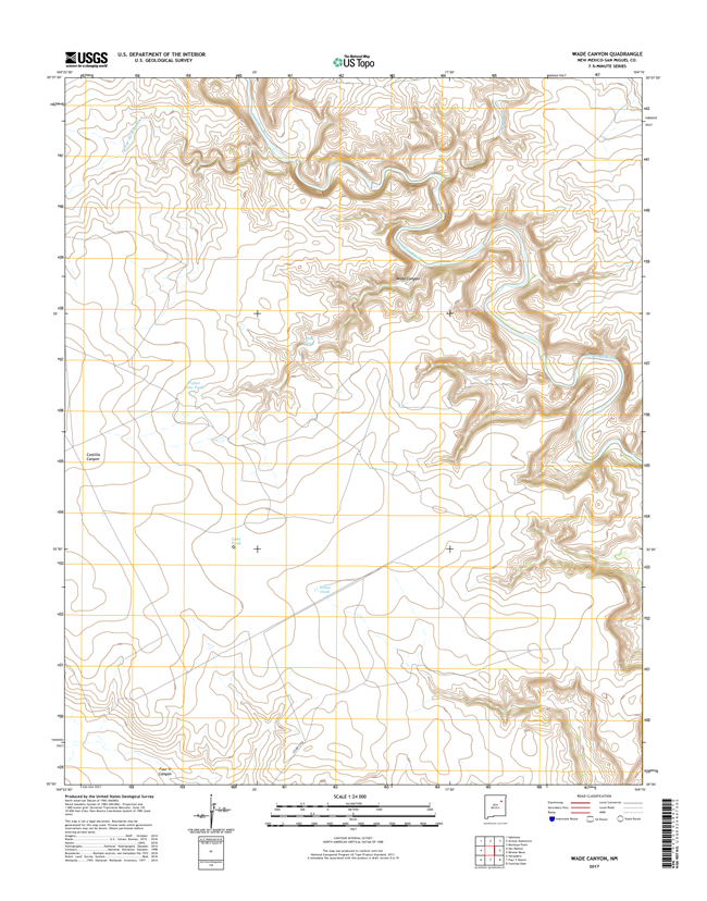 Wade Canyon New Mexico - 24k Topo Map
