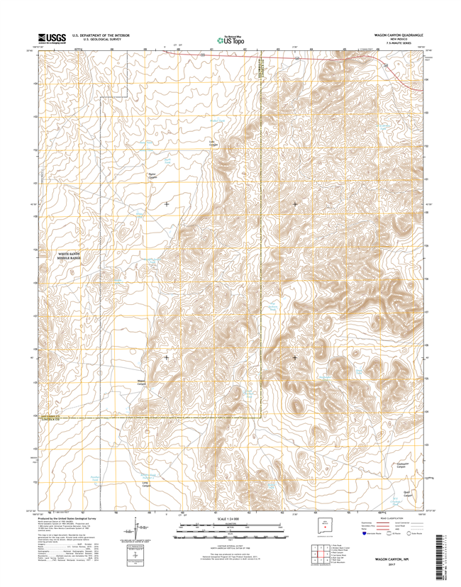 Wagon Canyon New Mexico - 24k Topo Map