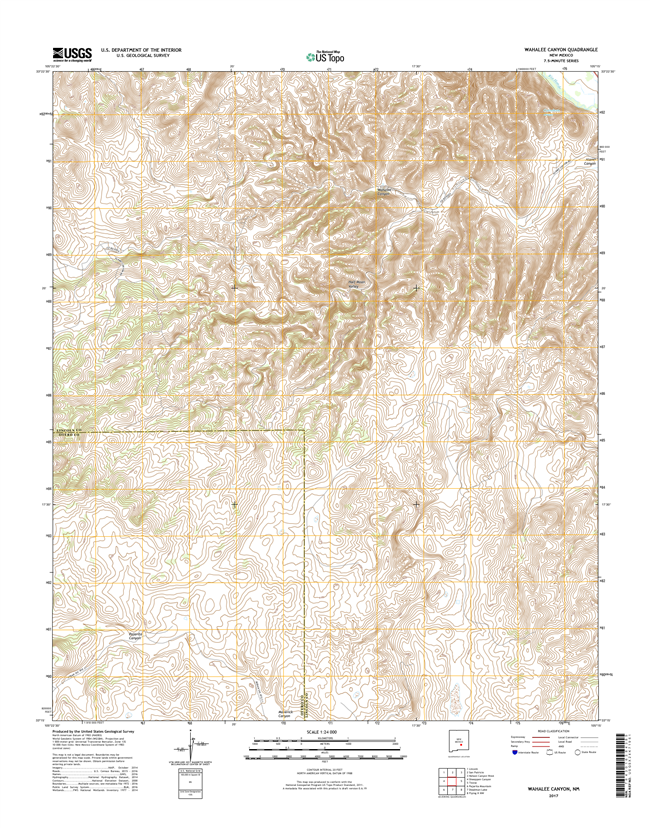 Wahalee Canyon New Mexico - 24k Topo Map