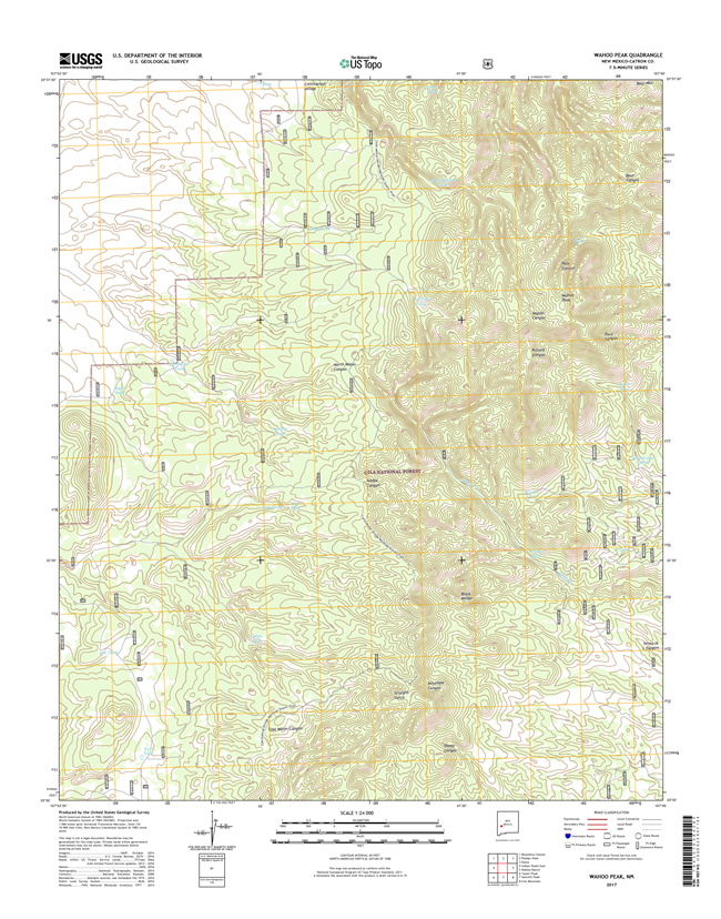 Wahoo Peak New Mexico - 24k Topo Map