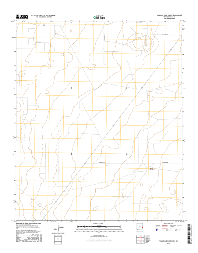 Walking Cane Ranch New Mexico - 24k Topo Map