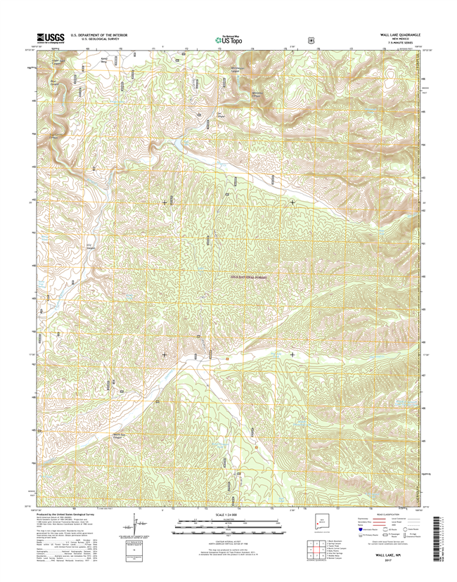 Wall Lake New Mexico - 24k Topo Map