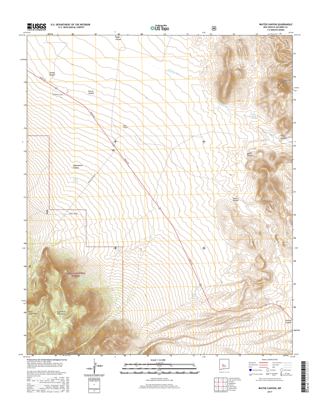 Water Canyon New Mexico - 24k Topo Map