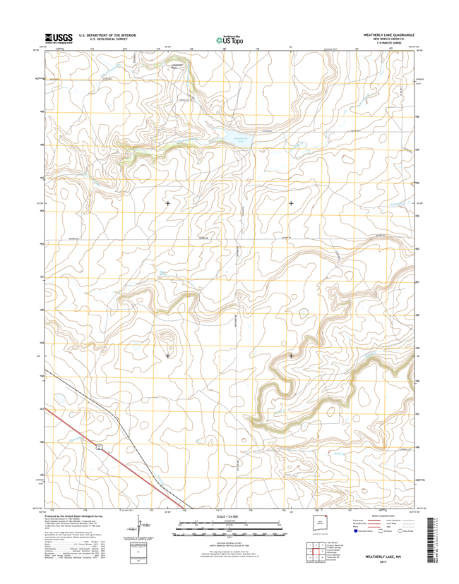 Weatherly Lake New Mexico - 24k Topo Map