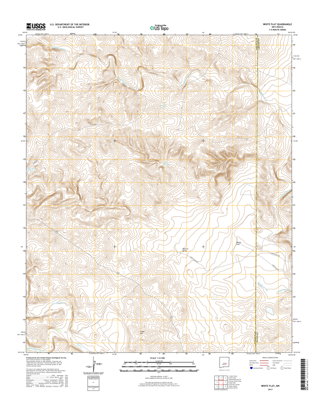 White Flat New Mexico - 24k Topo Map