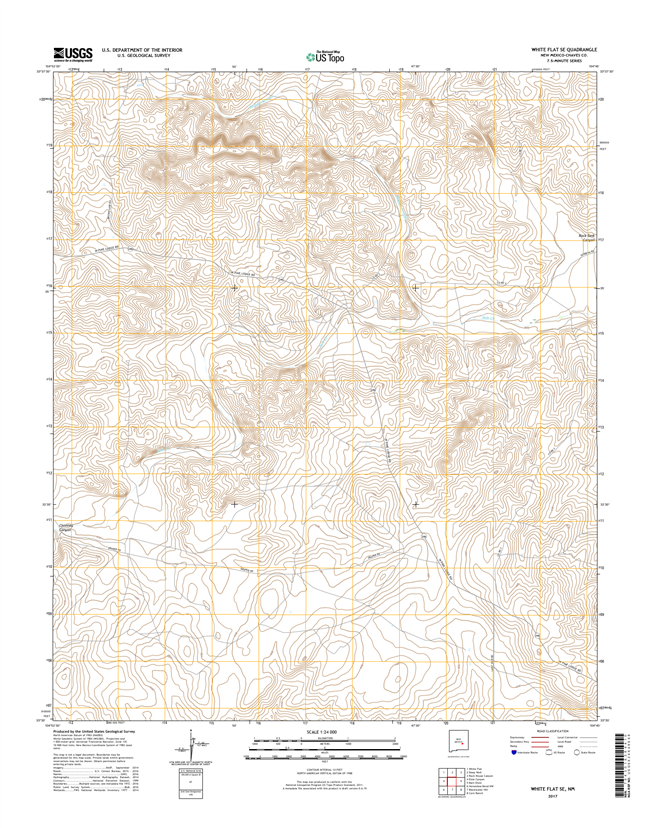 White Flat SE New Mexico - 24k Topo Map