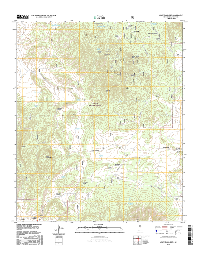 White Oaks North New Mexico - 24k Topo Map
