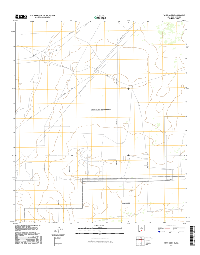 White Sands NE New Mexico - 24k Topo Map