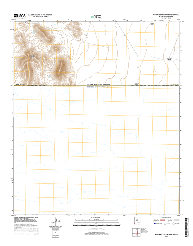 Whitewater Mountains New Mexico - 24k Topo Map