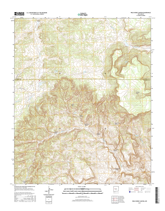 Wild Horse Canyon New Mexico - 24k Topo Map