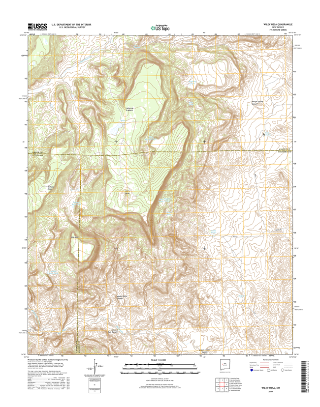 Wiley Mesa New Mexico - 24k Topo Map