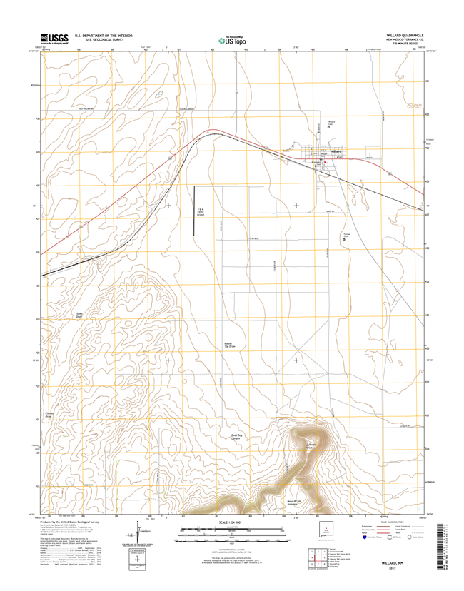 Willard New Mexico - 24k Topo Map