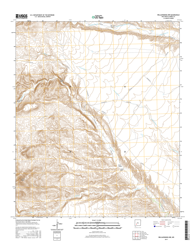 Williamsburg NW New Mexico - 24k Topo Map