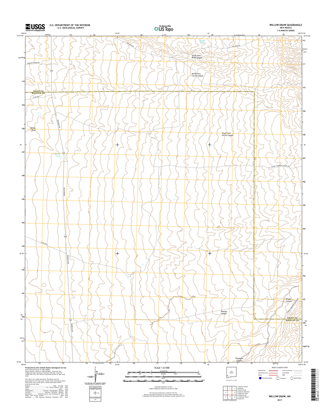 Willow Draw New Mexico - 24k Topo Map