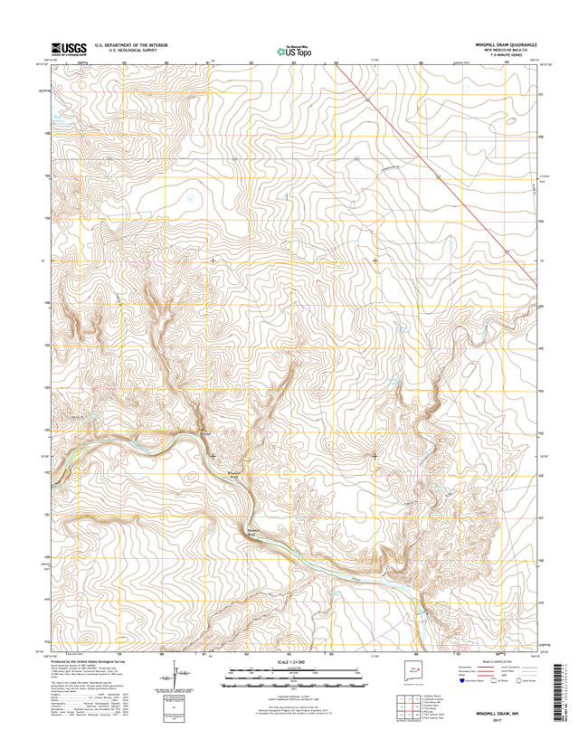 Windmill Draw New Mexico - 24k Topo Map