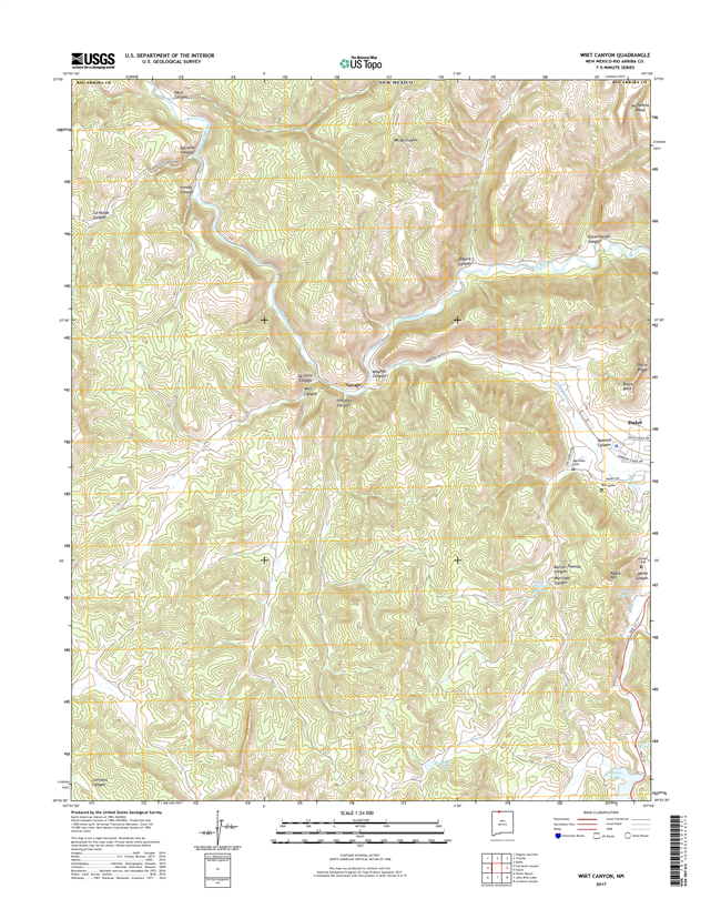 Wirt Canyon New Mexico - 24k Topo Map