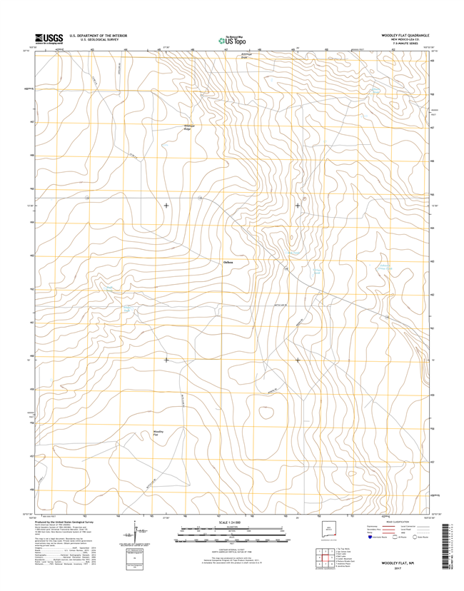 Woodley Flat New Mexico - 24k Topo Map