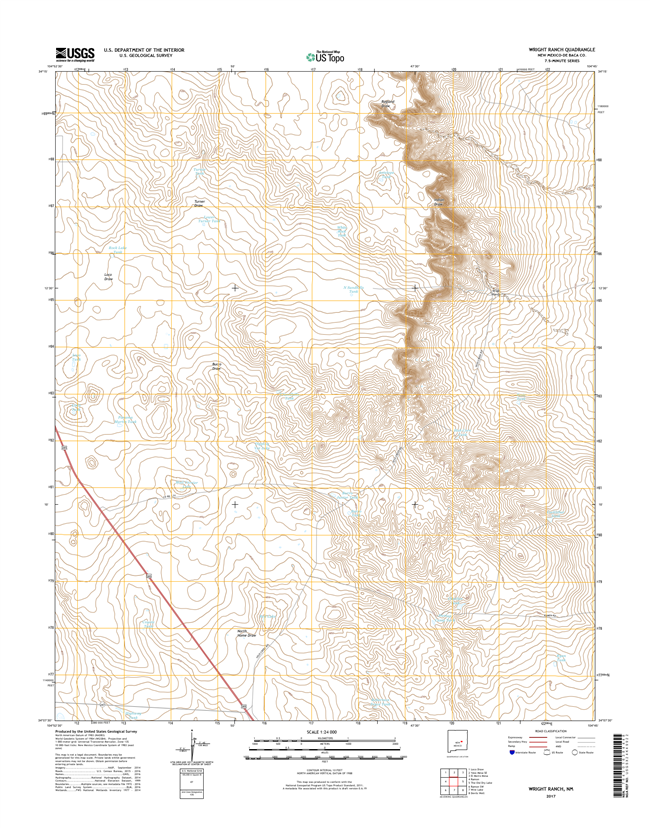 Wright Ranch New Mexico - 24k Topo Map