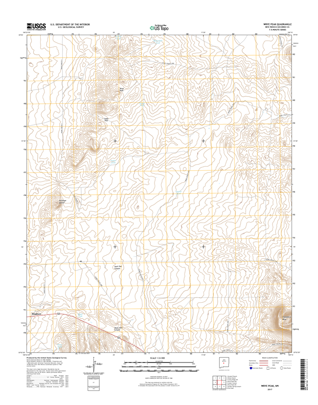 Wrye Peak New Mexico - 24k Topo Map