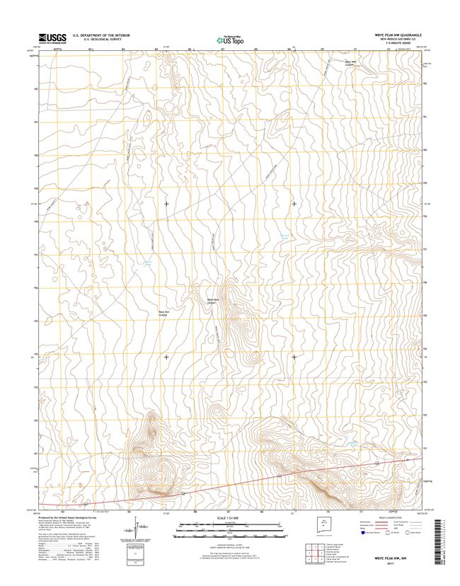 Wrye Peak NW New Mexico - 24k Topo Map