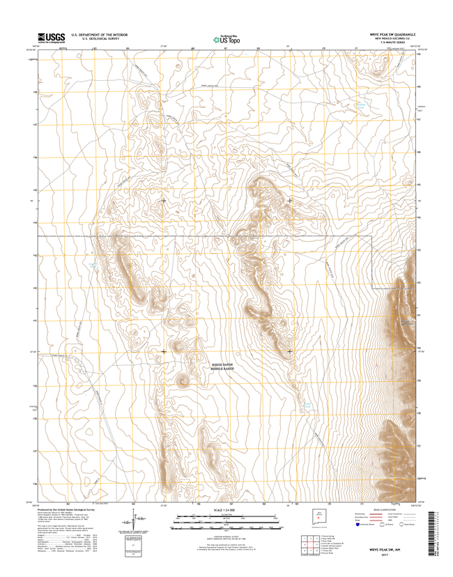 Wrye Peak SW New Mexico - 24k Topo Map