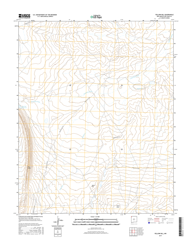 Yellow Hill New Mexico - 24k Topo Map