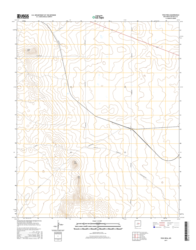 Yeso Mesa New Mexico - 24k Topo Map