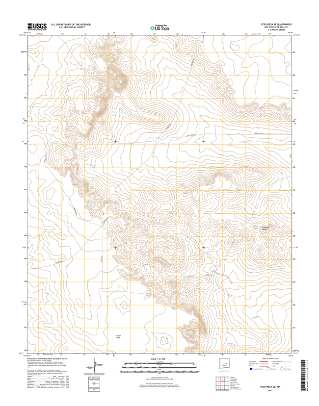 Yeso Mesa SE New Mexico - 24k Topo Map