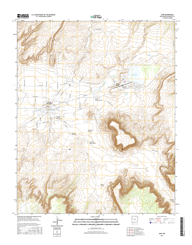 Zuni New Mexico - 24k Topo Map