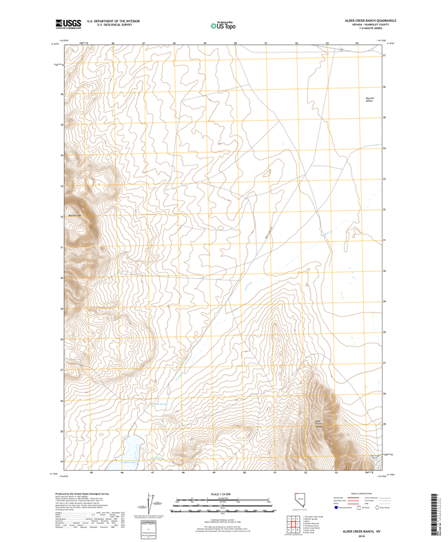 Alder Creek Ranch Nevada - 24k Topo Map