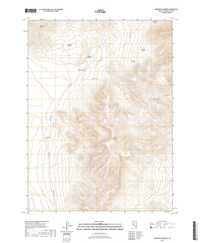 Anderson Gardens Nevada - 24k Topo Map