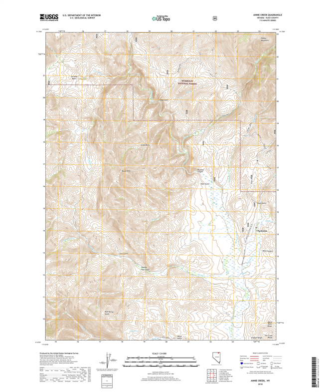 Annie Creek Nevada - 24k Topo Map