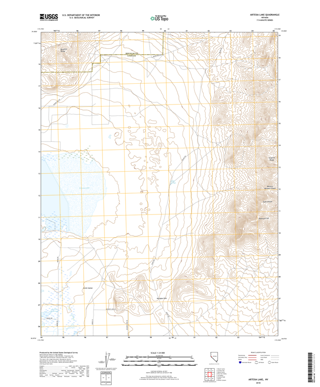 Artesia Lake Nevada - 24k Topo Map