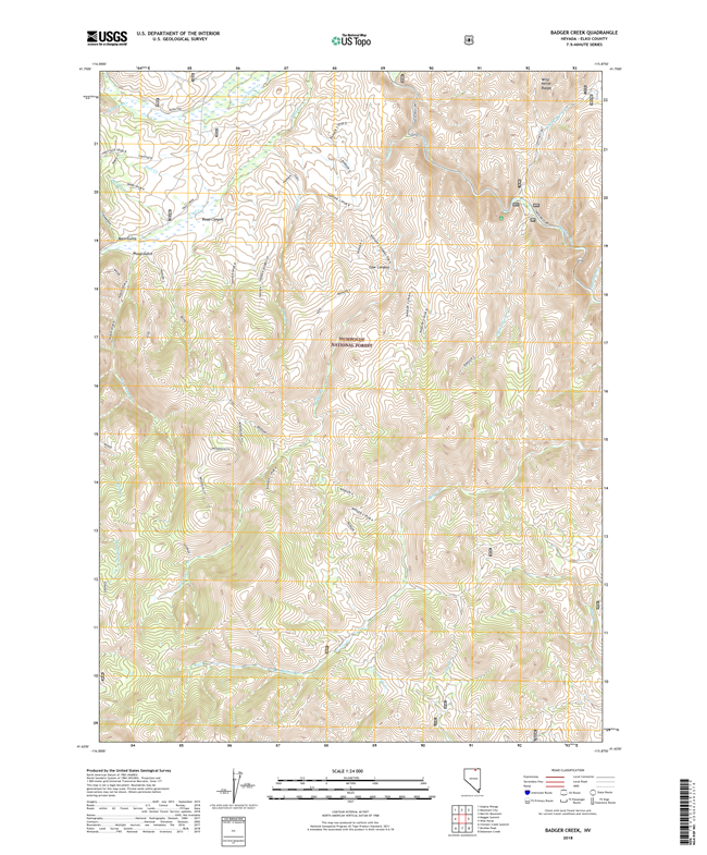 Badger Creek Nevada - 24k Topo Map