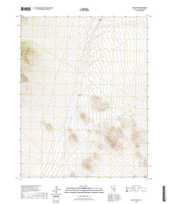 Bailey Wash Nevada - 24k Topo Map