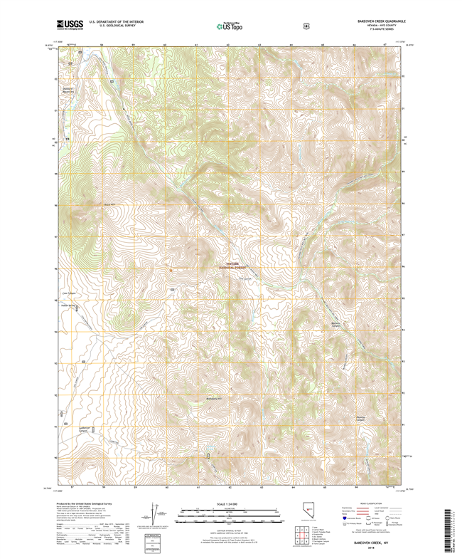 Bakeoven Creek Nevada - 24k Topo Map