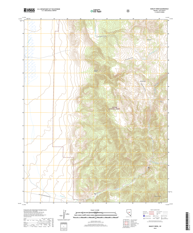 Barley Creek Nevada - 24k Topo Map