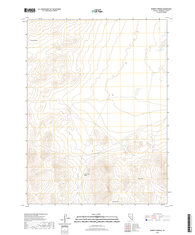 Barrett Springs Nevada - 24k Topo Map