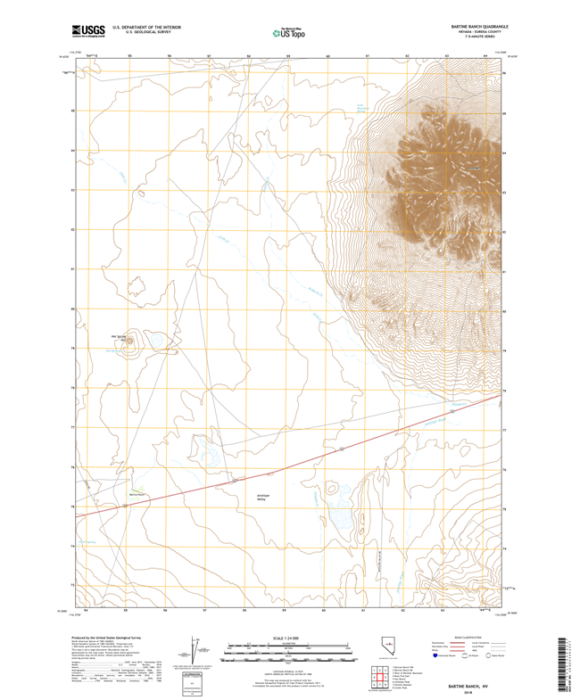 Bartine Ranch Nevada - 24k Topo Map