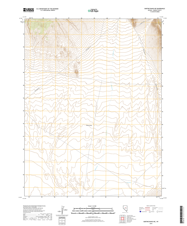 Bartine Ranch NE Nevada - 24k Topo Map