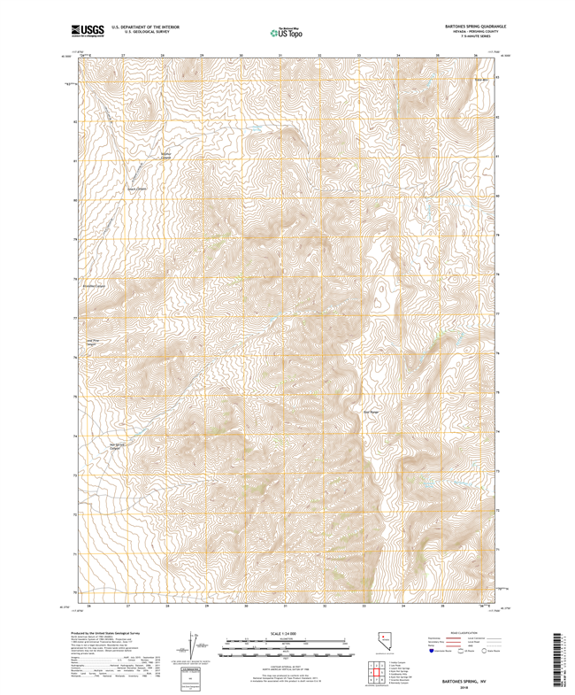 Bartomes Spring Nevada - 24k Topo Map