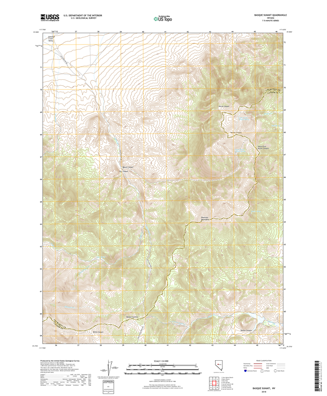 Basque Summit Nevada - 24k Topo Map