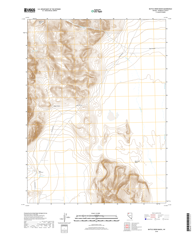Battle Creek Ranch Nevada - 24k Topo Map