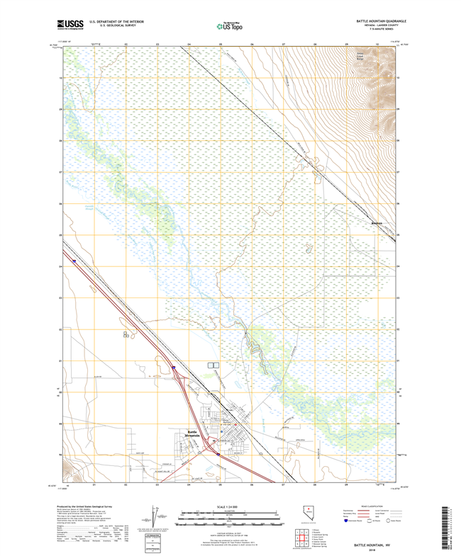 Battle Mountain Nevada - 24k Topo Map