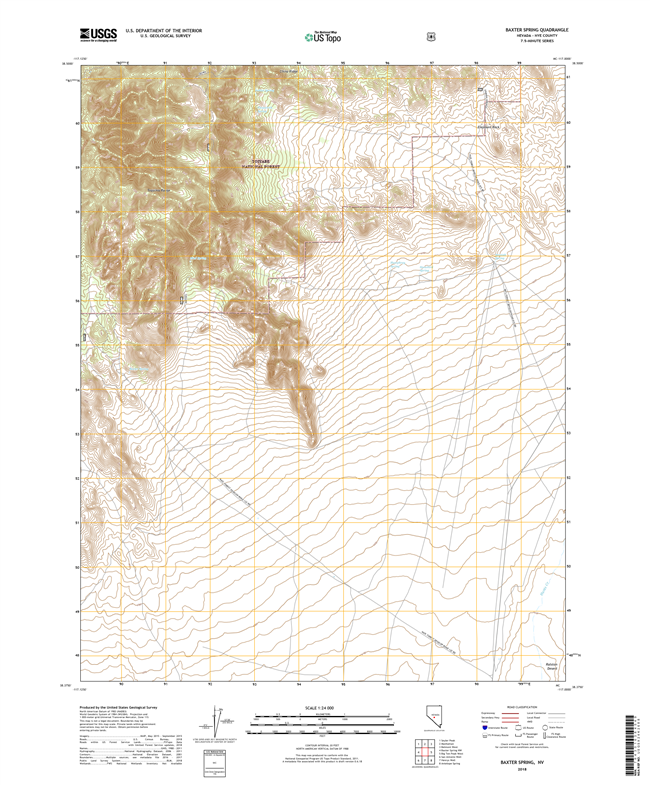 Baxter Spring Nevada - 24k Topo Map