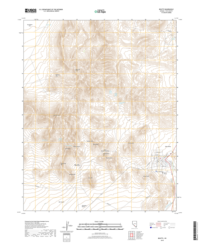 Beatty Nevada - 24k Topo Map