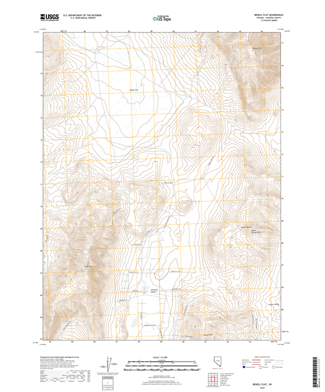 Bedell Flat Nevada - 24k Topo Map