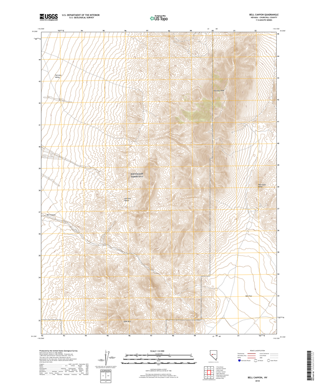 Bell Canyon Nevada - 24k Topo Map