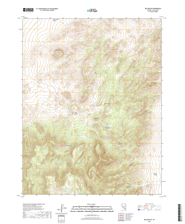 Bellehelen Nevada - 24k Topo Map