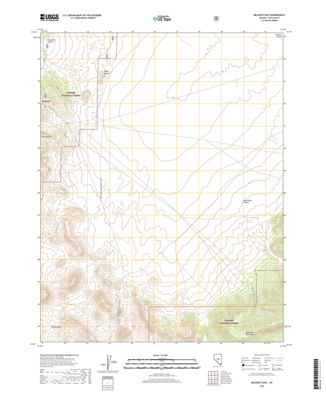 Belmont East Nevada - 24k Topo Map